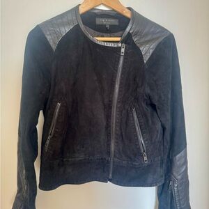 Rag & Bone Black Leather and Suede Jacket
